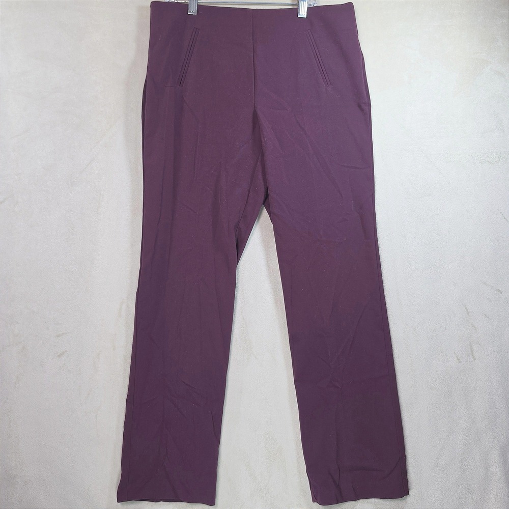 Style & Co Petite Womens 8P Plum Purple Pull On Dress Pants Straight Leg Stretch